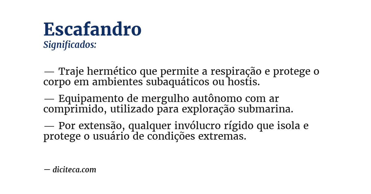 Significado de escafandro