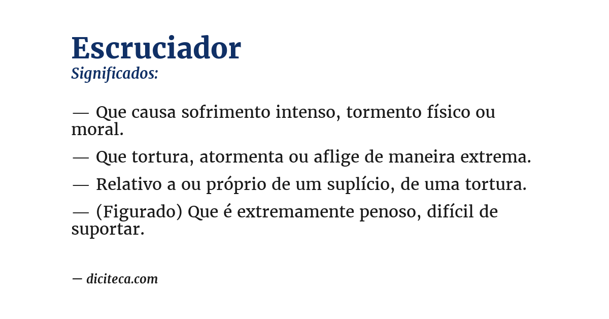 Significado de escruciador