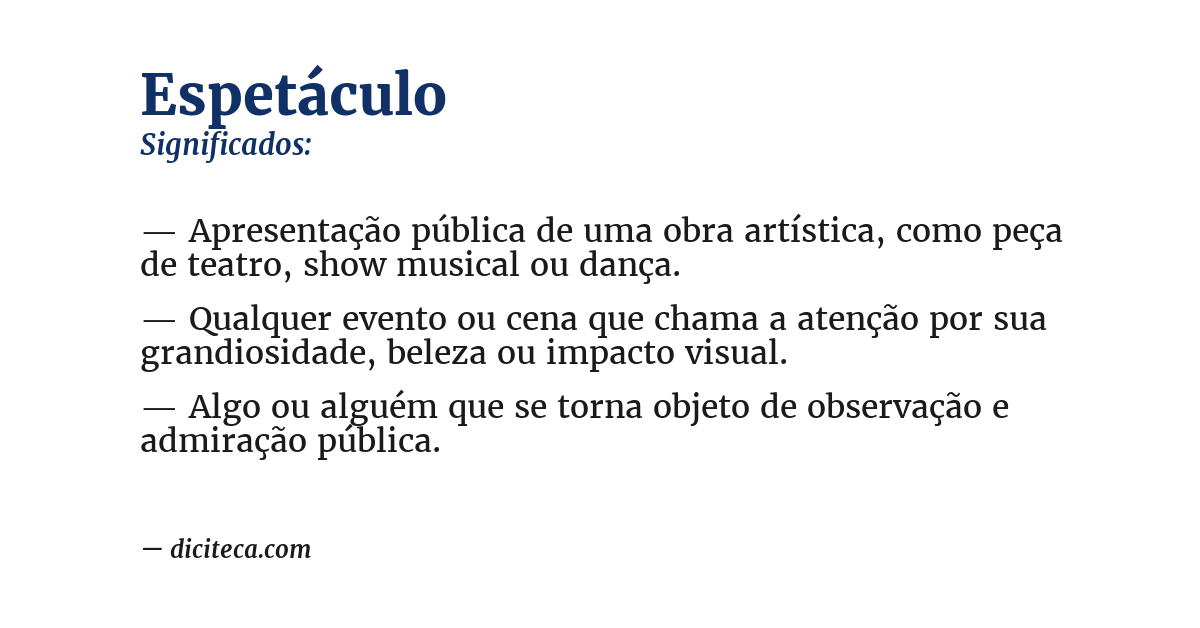Significado de espetáculo