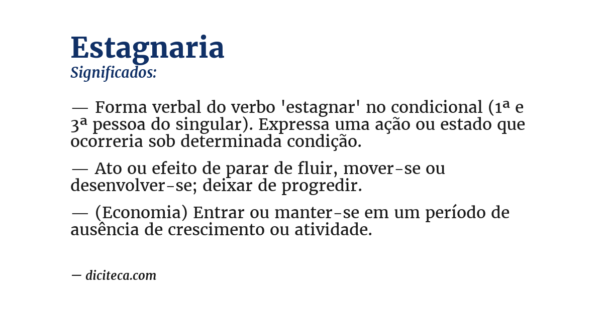 Significado de estagnaria