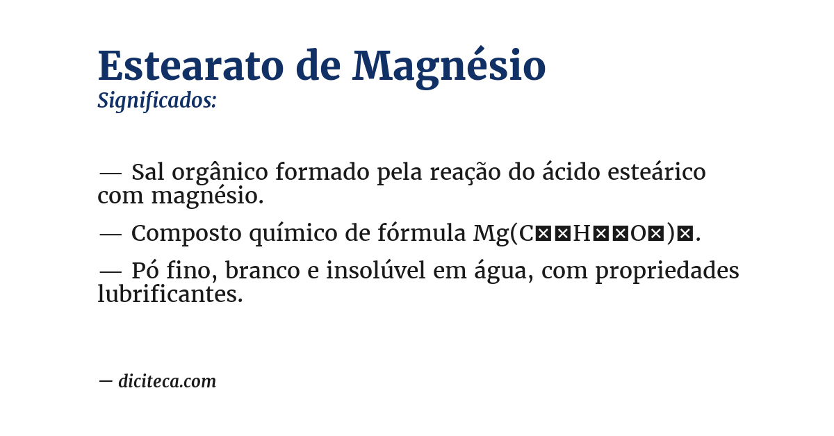 Significado de estearato de magnésio
