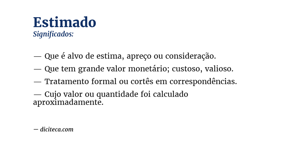 Significado de estimado