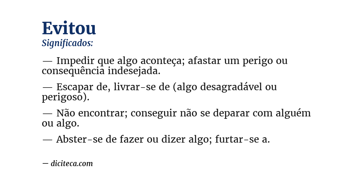 Significado de evitou