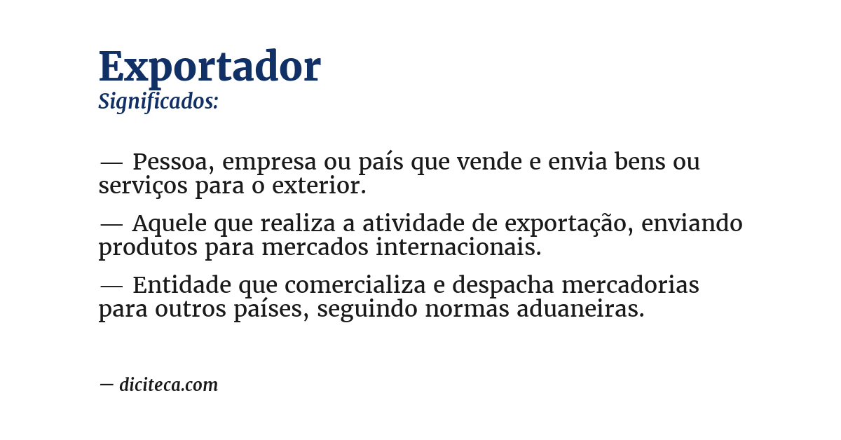 Significado de exportador