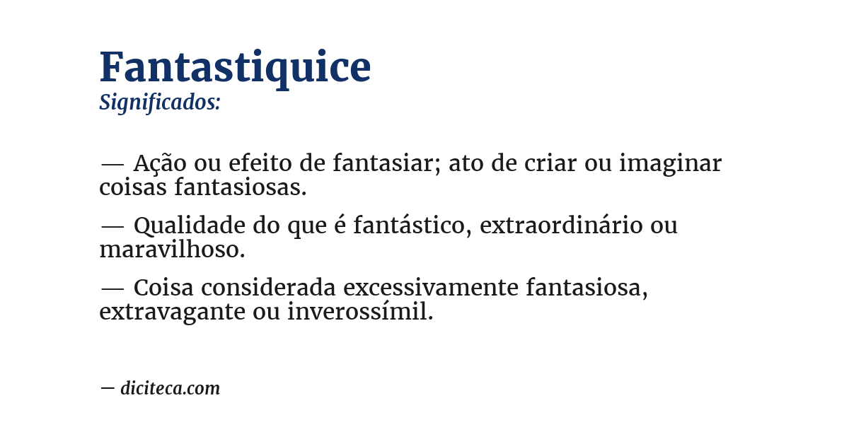 Significado de fantastiquice