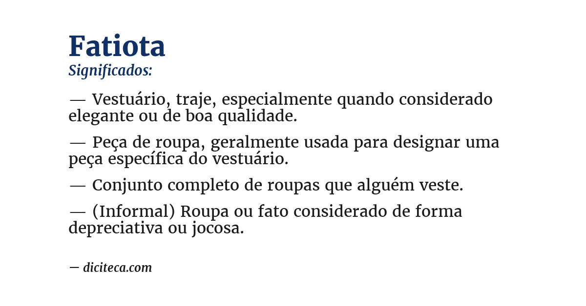 Significado de fatiota