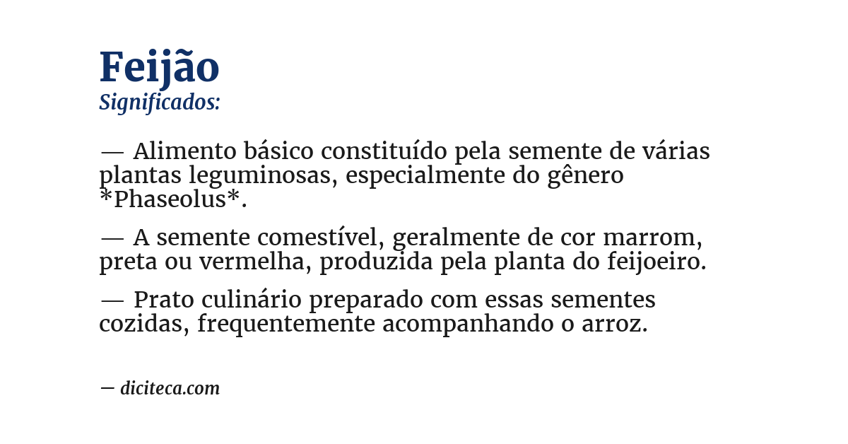 Significado de feijão