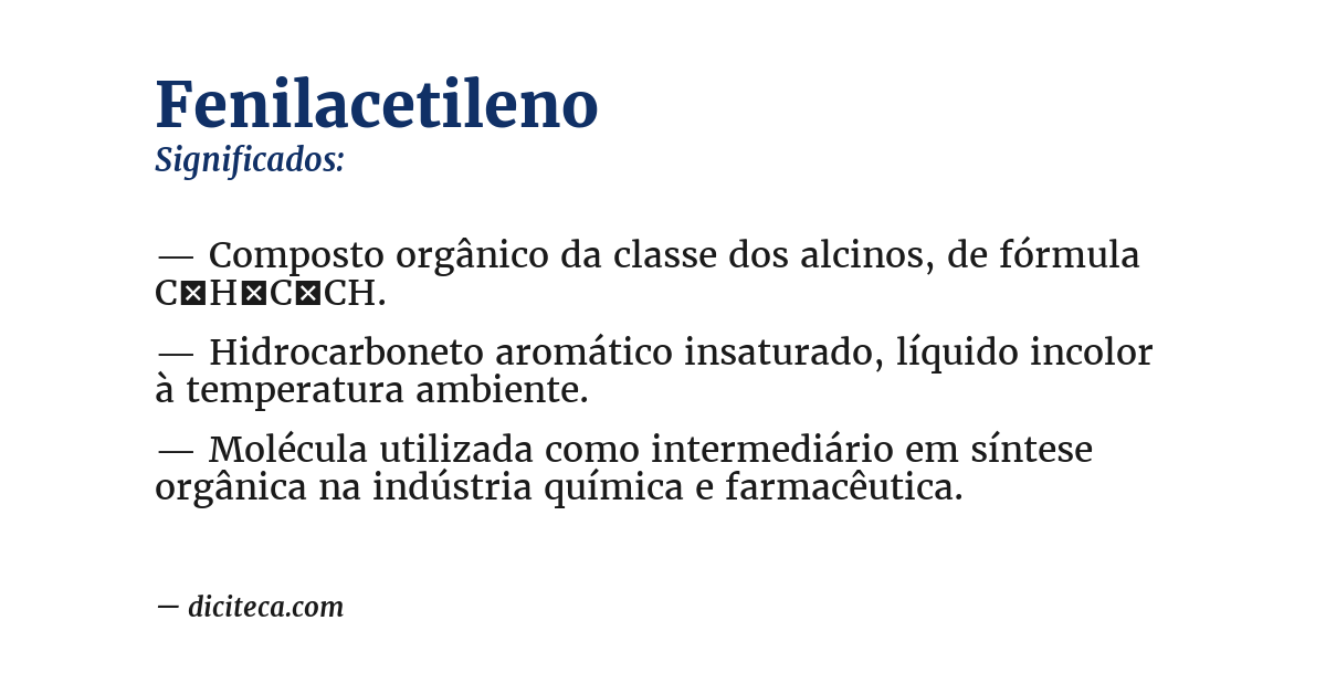 Significado de fenilacetileno