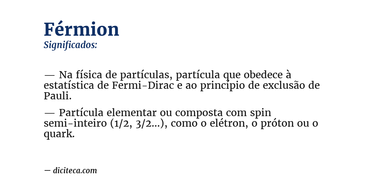 Significado de férmion