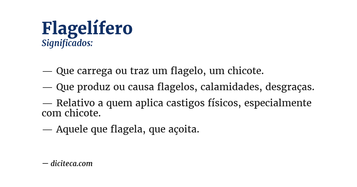 Significado de flagelífero
