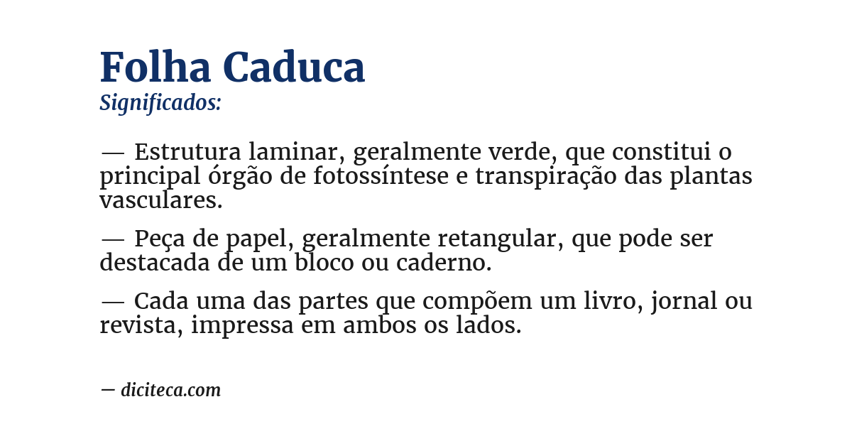 Significado de folha caduca