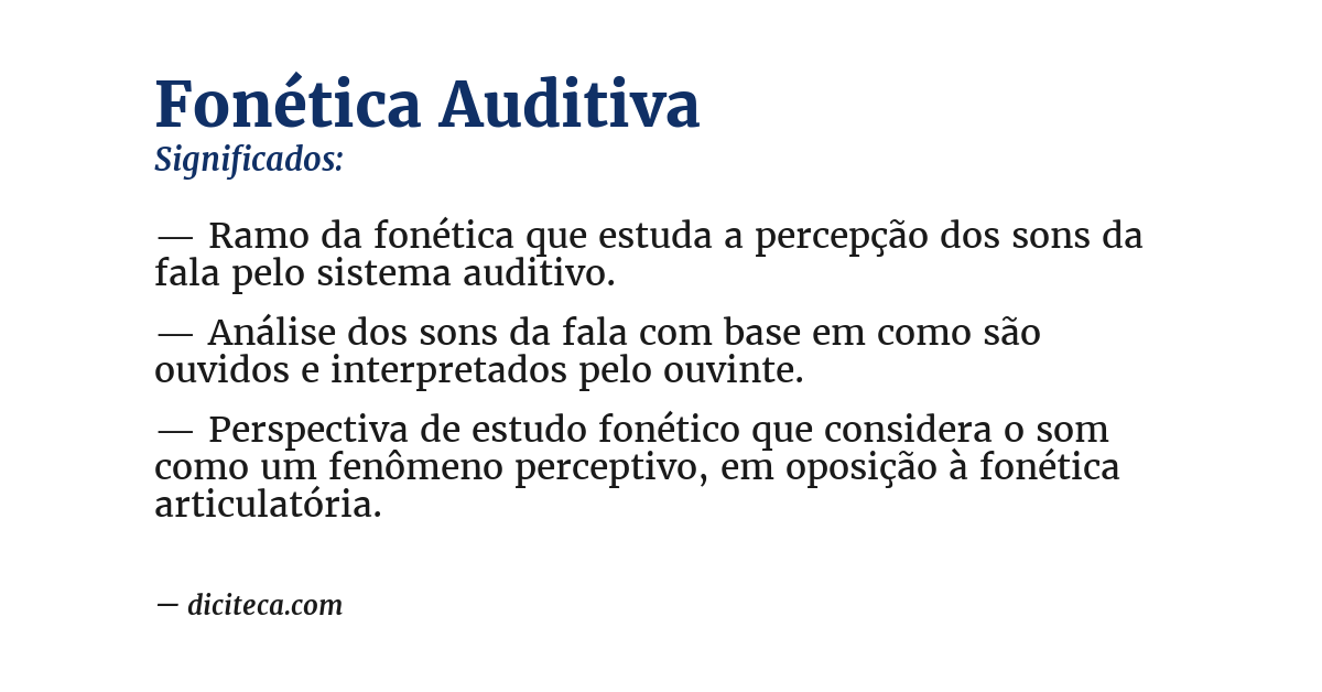 Significado de fonética auditiva