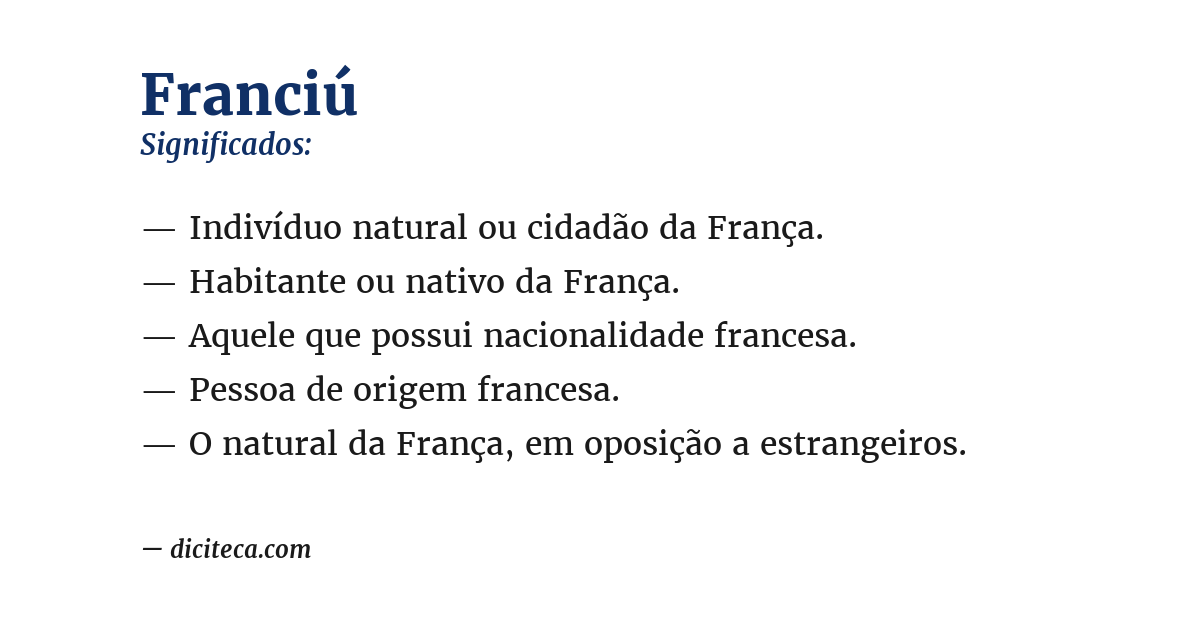 Significado de franciú