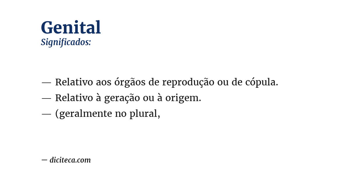 Significado de genital