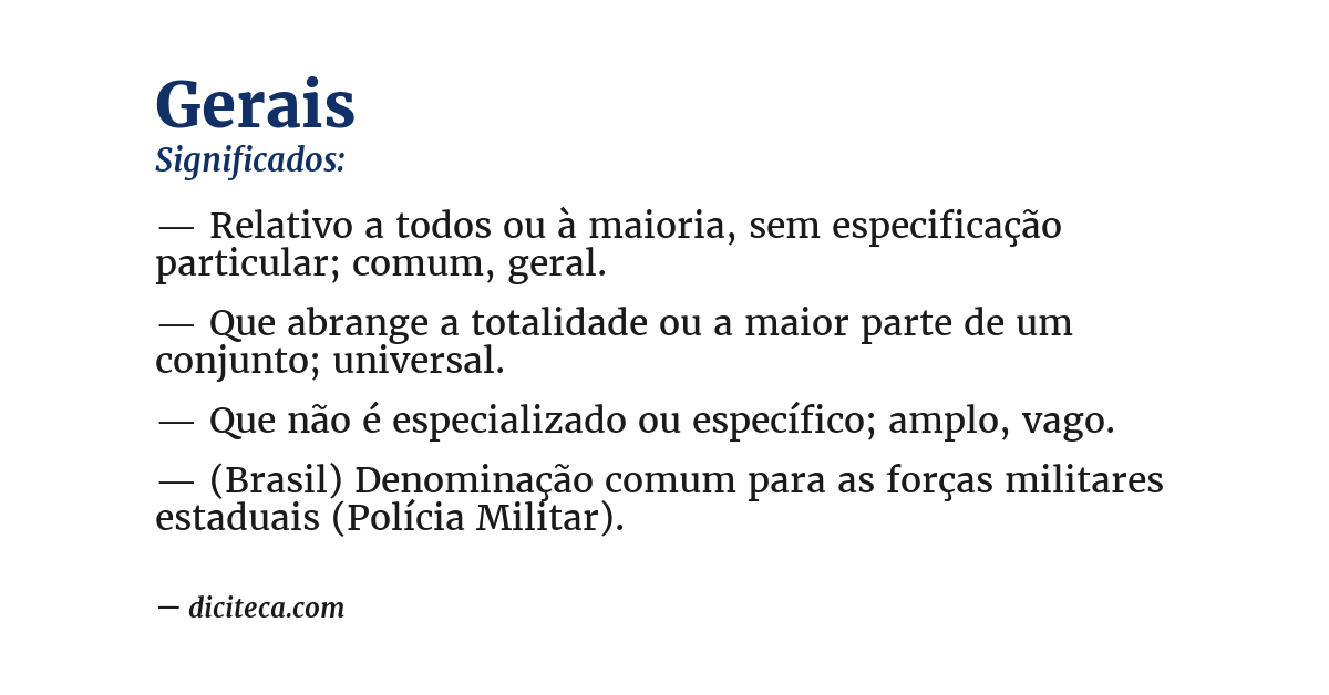 Significado de gerais