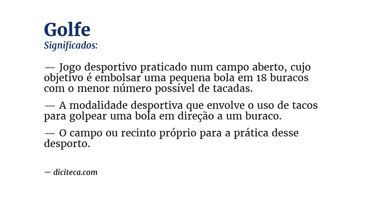 Significado de golfe