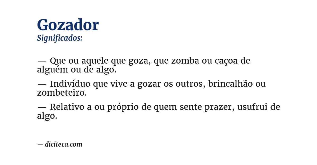 Significado de gozador