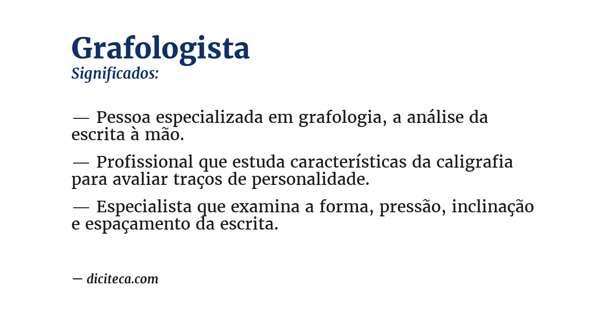 Significado de grafologista
