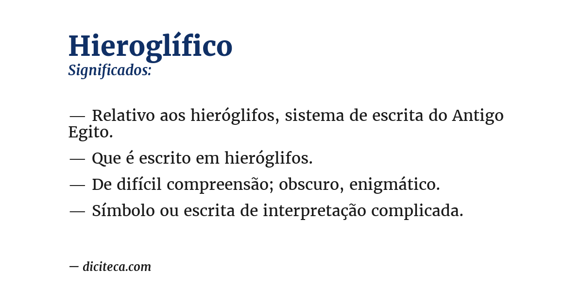 Significado de hieroglífico
