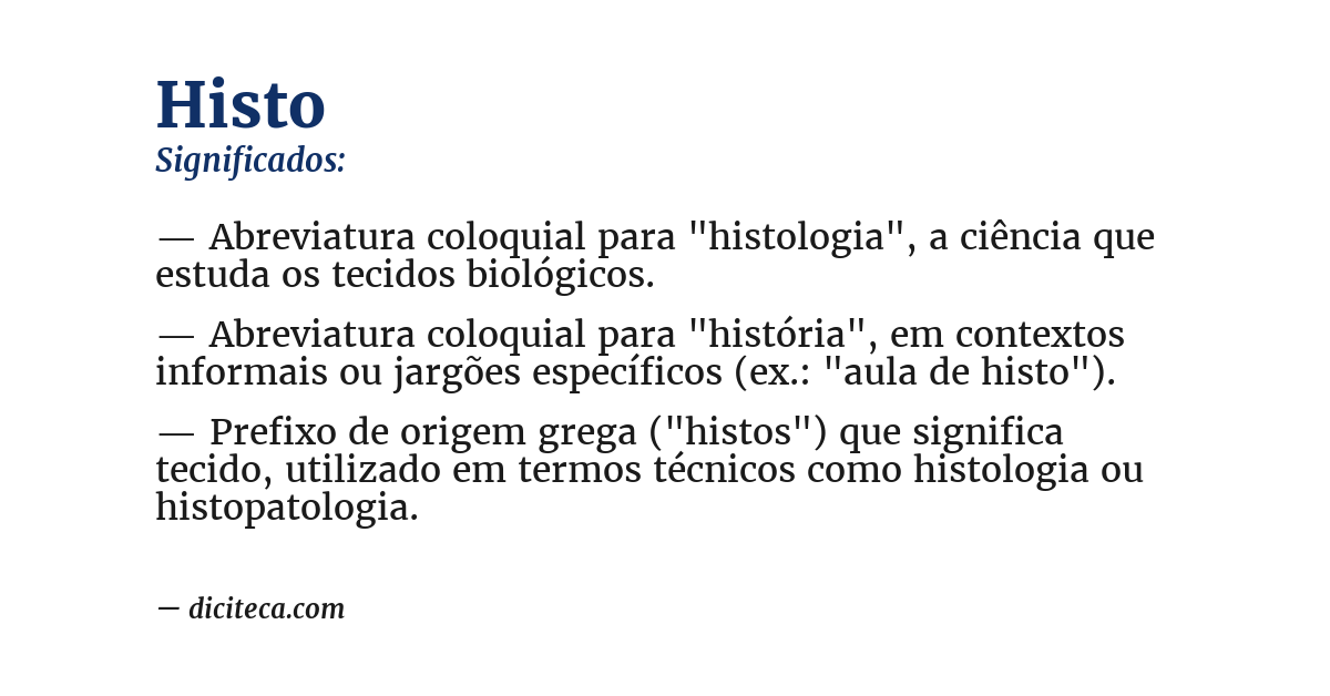 Significado de histo