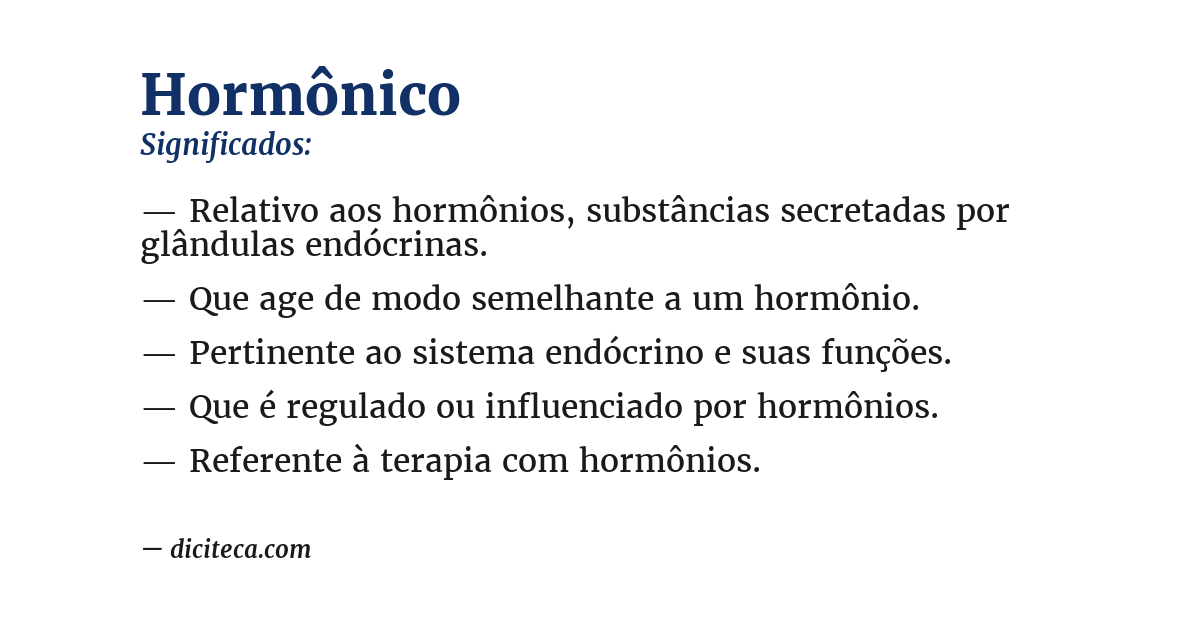 Significado de hormônico