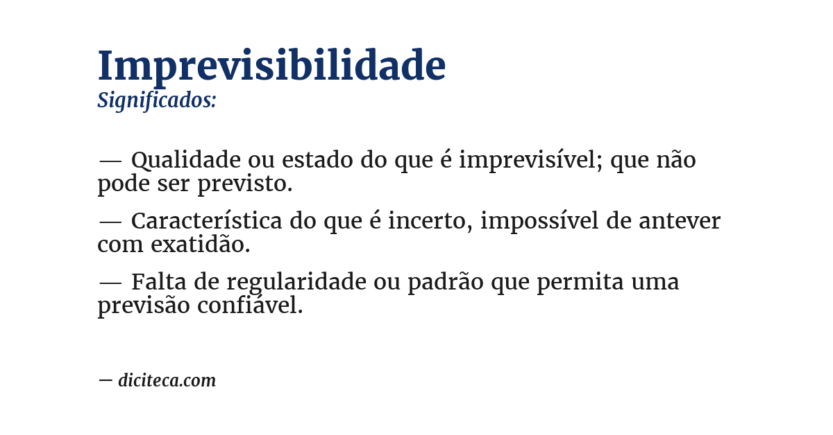 Significado de imprevisibilidade
