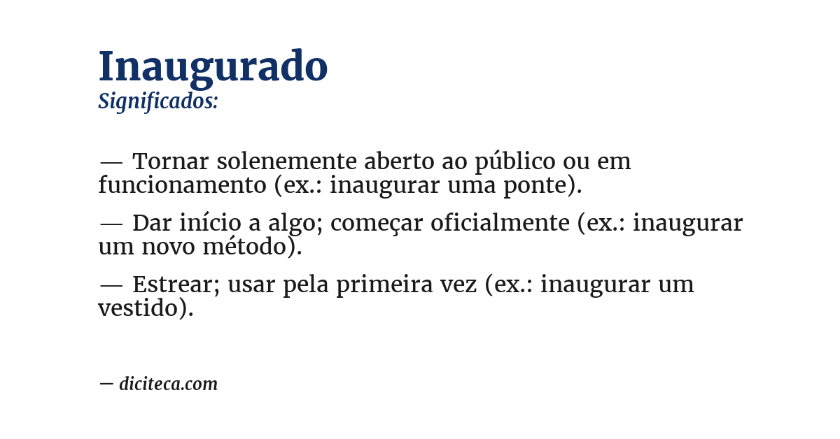 Significado de inaugurado