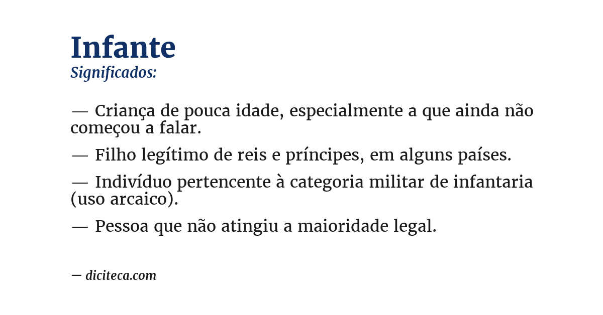 Significado de infante