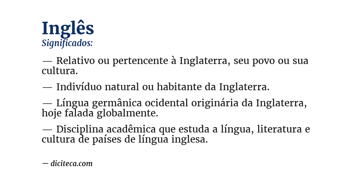 Significado de inglês