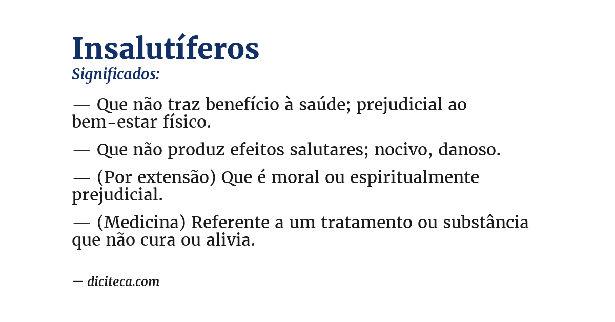 Significado de insalutíferos
