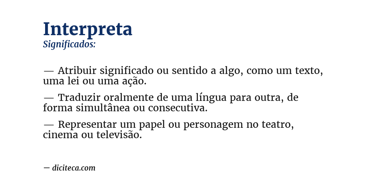 Significado de interpreta
