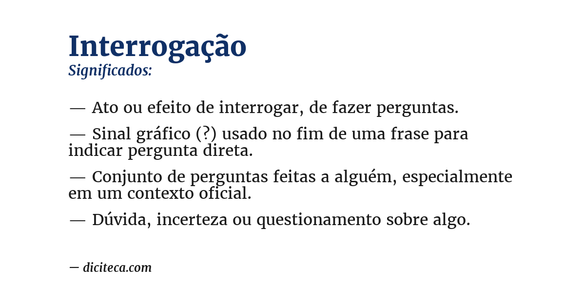 Significado de interrogação