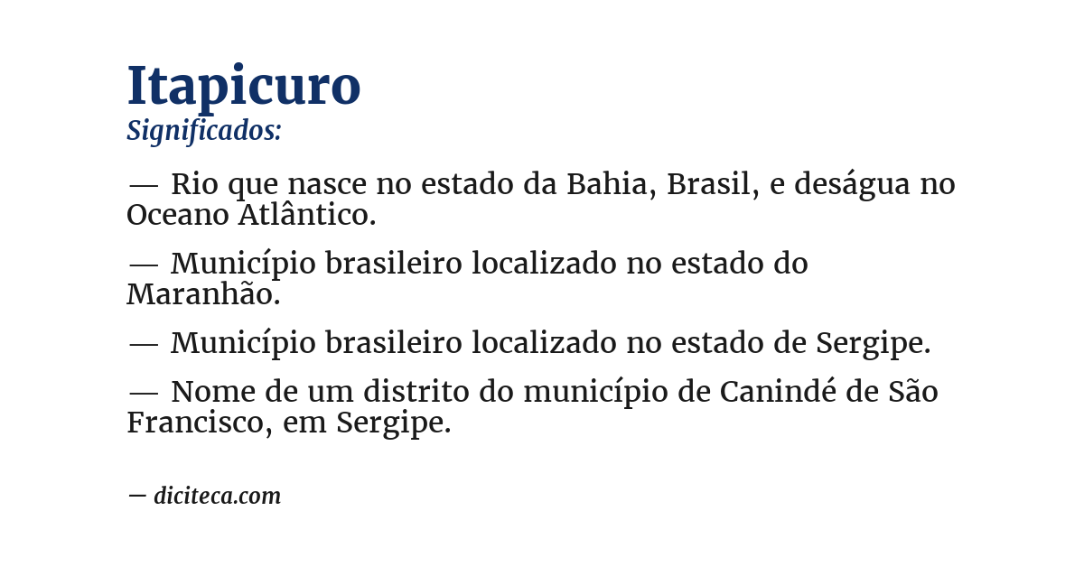 Significado de itapicuro