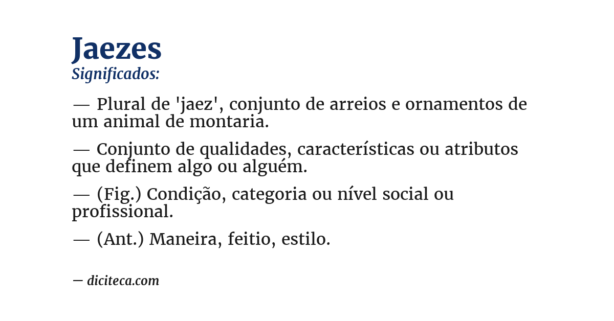 Significado de jaezes