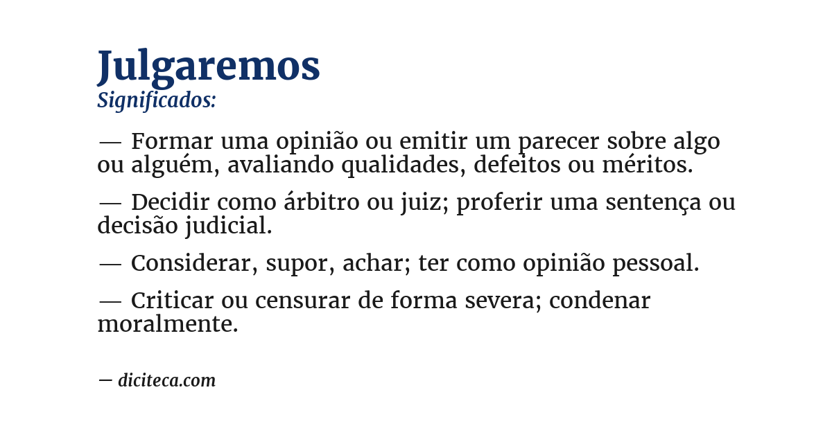 Significado de julgaremos