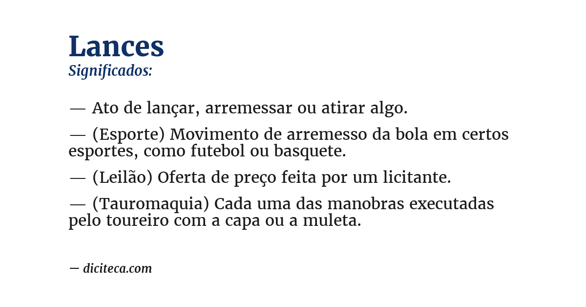 Significado de lances