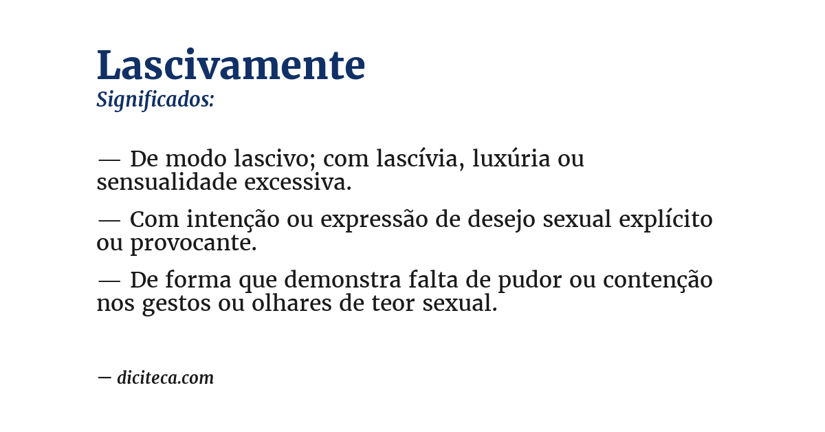 Significado de lascivamente
