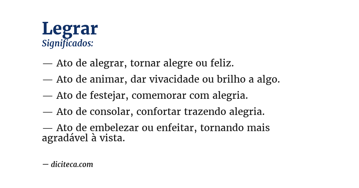 Significado de legrar
