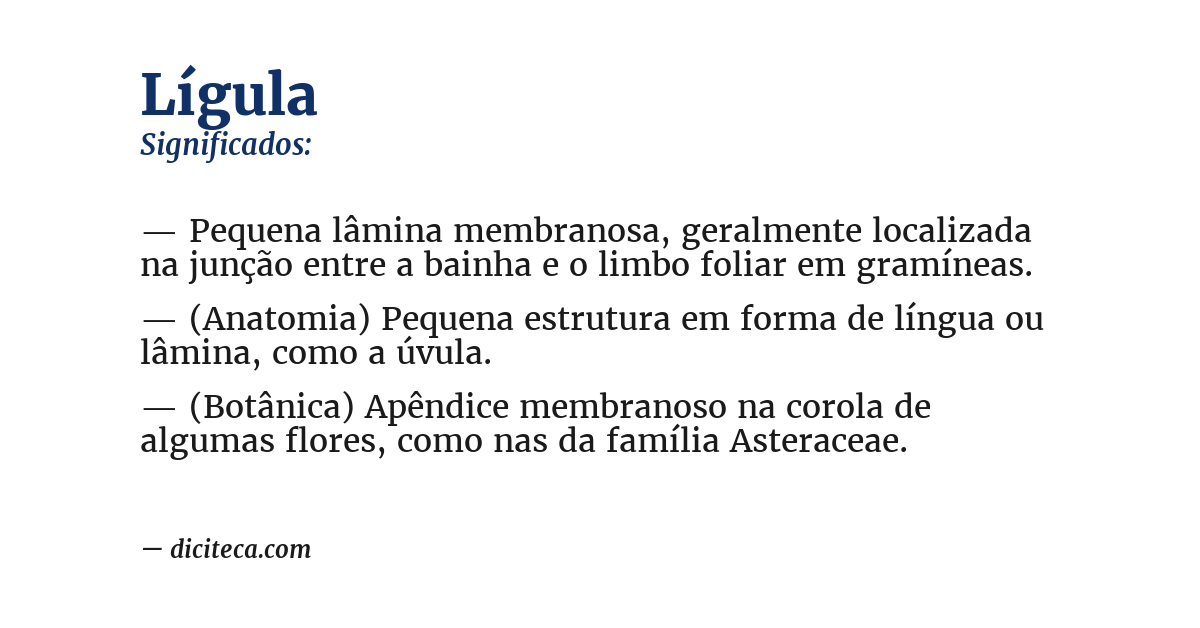 Significado de lígula