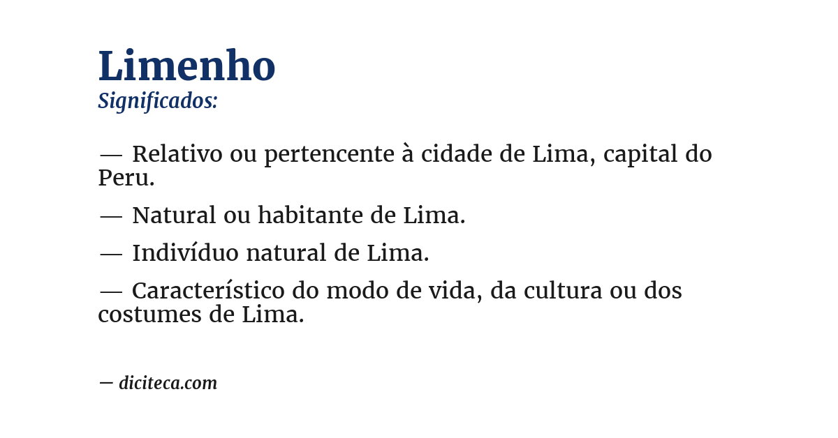 Significado de limenho