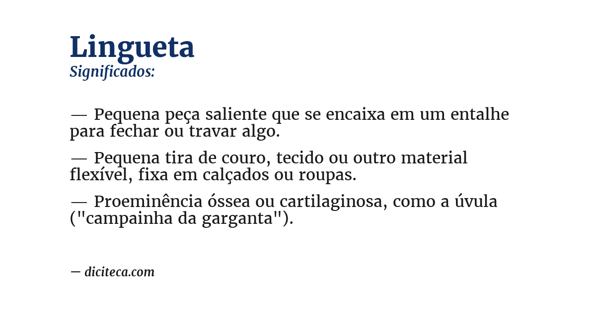 Significado de lingueta