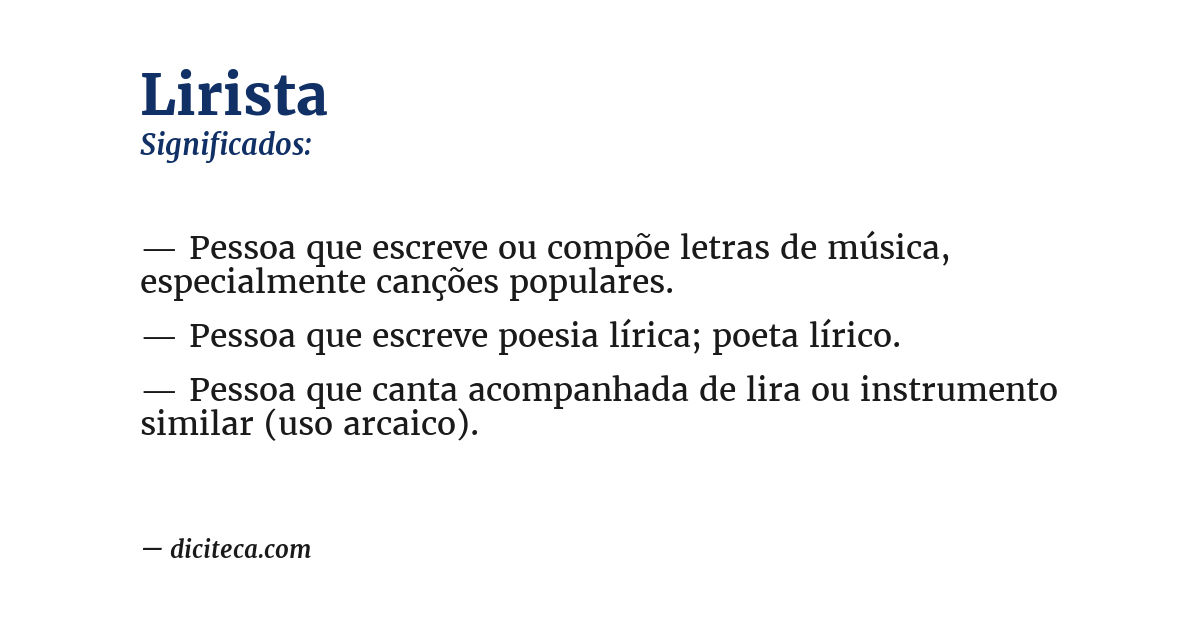 Significado de lirista