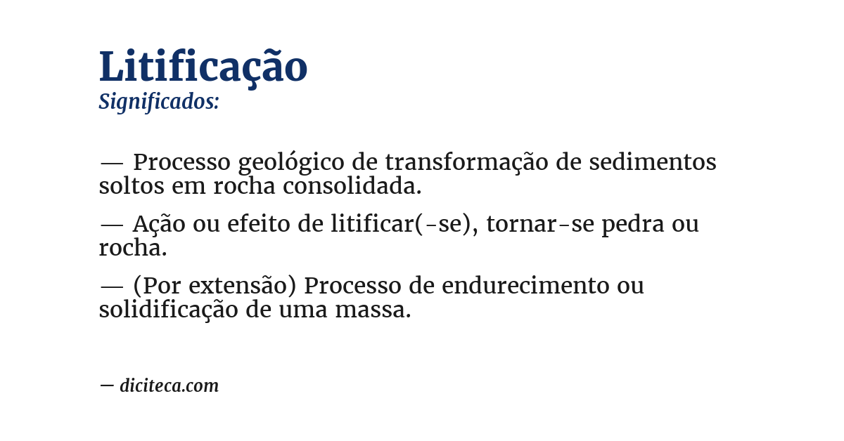 Significado de litificação