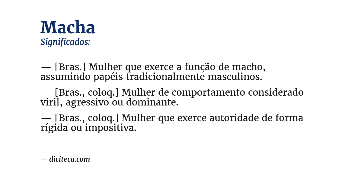 Significado de macha