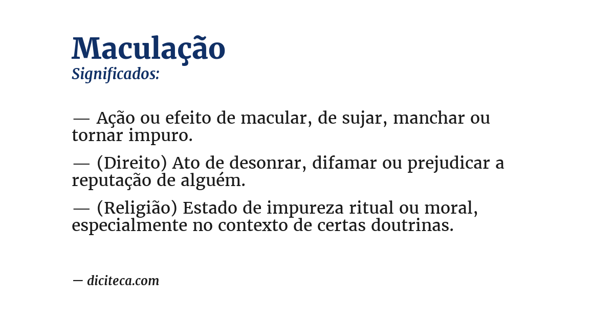 Significado de maculação