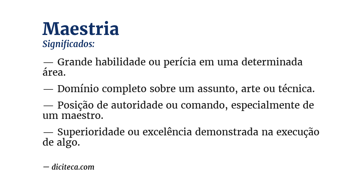 Significado de maestria