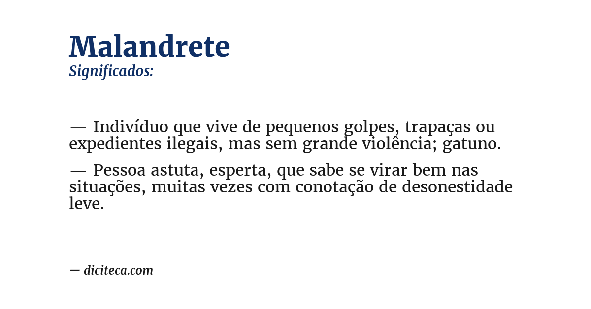 Significado de malandrete