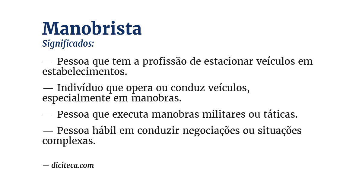 Significado de manobrista