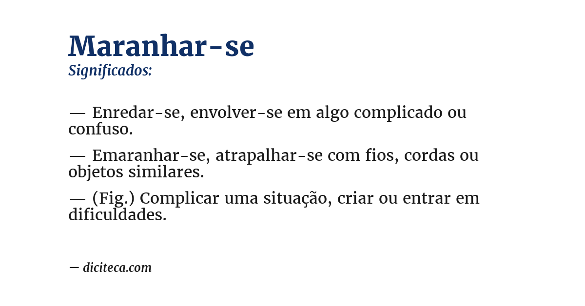 Significado de maranhar-se