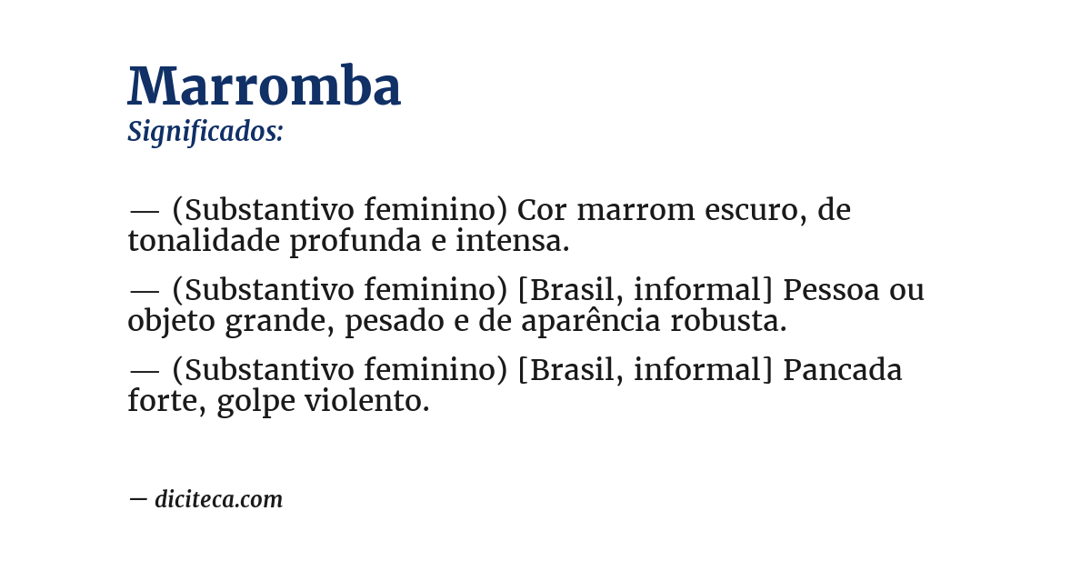 Significado de marromba